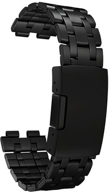 Pebble Steel Black Matte Metal Watchband