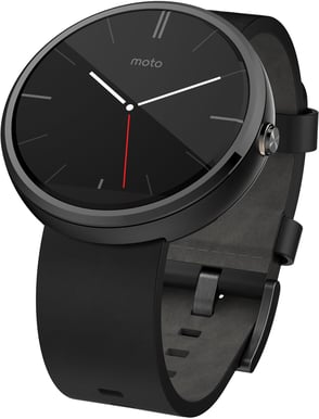 Motorola Moto 360 Dark Metal/Black Leather