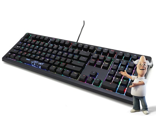 Ducky Shine 5 MX Natural White RGB Svarta keycaps