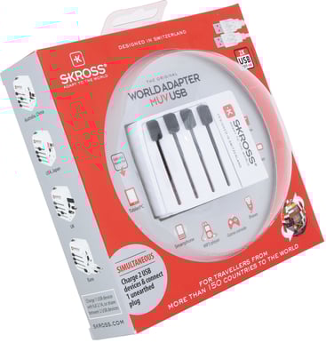 SKROSS Reseadapter MUV, 2xUSB, Universaladapter