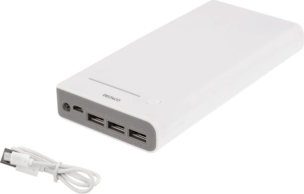 DELTACO Powerbank 20 000 mAh Vit