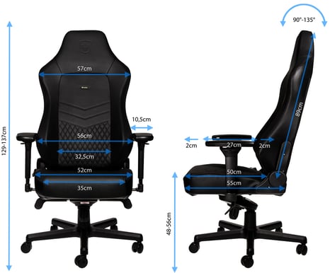 noblechairs HERO Äkta Läder Svart