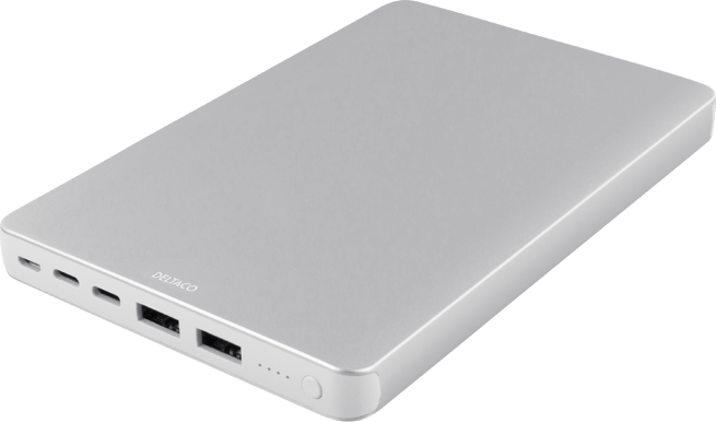 DELTACO Powerbank 20 000 mAh USB-C Silver