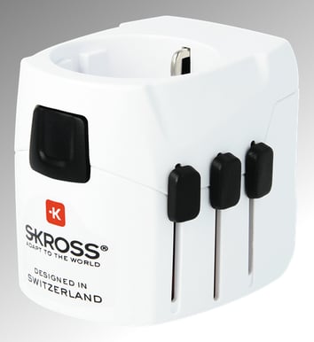 SKROSS Reseadapter Pro Light, 2xUSB, EU till Världen