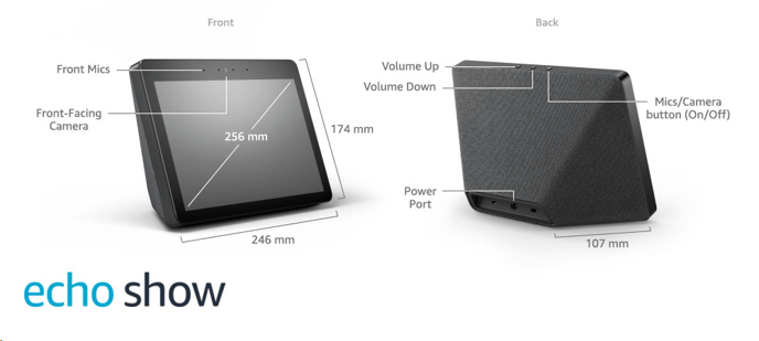 Amazon Echo Show, Gen 2, Svart