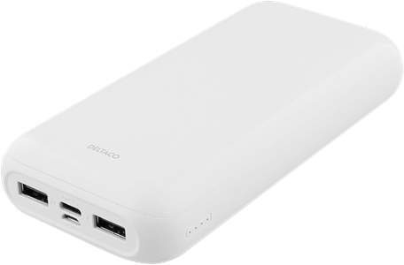 DELTACO Powerbank 20 000 mAh USB-C Vit
