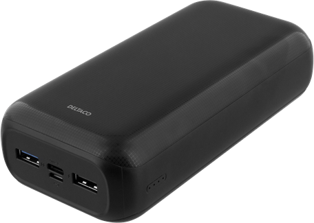 DELTACO Powerbank 30000 mAh USB-C Svart