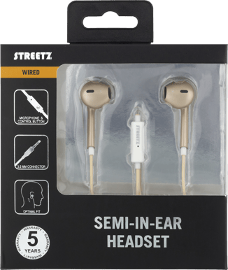 STREETZ Headset 3,5mm Guld