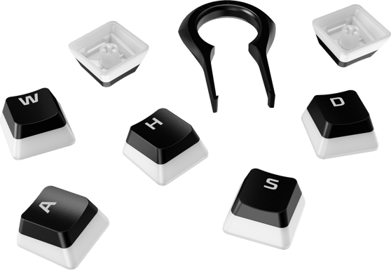 HyperX Pudding Keycaps Svart Nordisk Layout