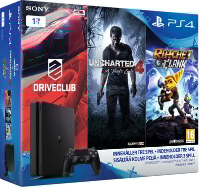 Sony PS4 Playstation 4 Slim 1TB + 3 spel på köpet