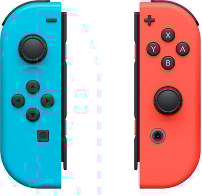 Nintendo Joy-Con Controllers Pair - Neon Röd/Blå + Snipperclips - Bundling
