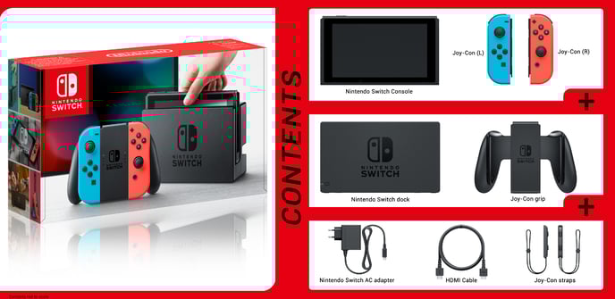 Nintendo Switch Konsol - Neon Röd/Blå  (2019)