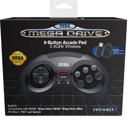 Retro-Bit SEGA MD 8-B 2.4G WL Black
