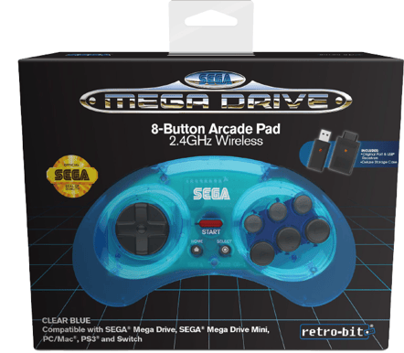 Retro-Bit SEGA MD 8-B 2.4G WL Blue
