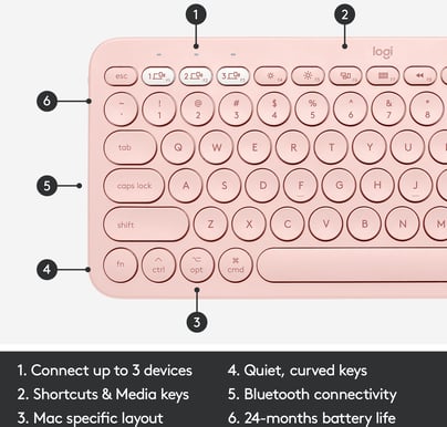 Logitech K380 för Mac Rosa