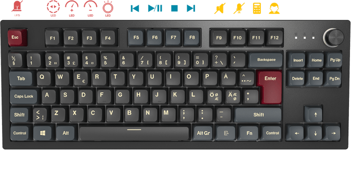 Montech MKey TKL Darkness Black/Red Gateron G Pro 2.0 Yellow