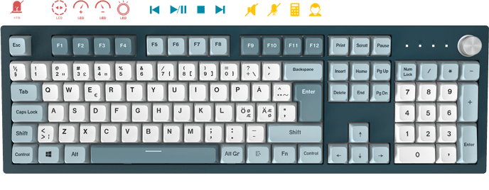 Montech MKey Fullsize Freedom Blue/White Gateron G Pro 2.0 Yellow