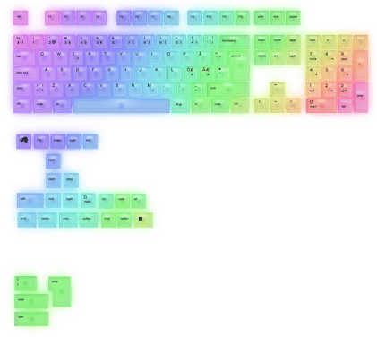 Glorious Polychroma Keycaps, Nordic-Layout Translucent