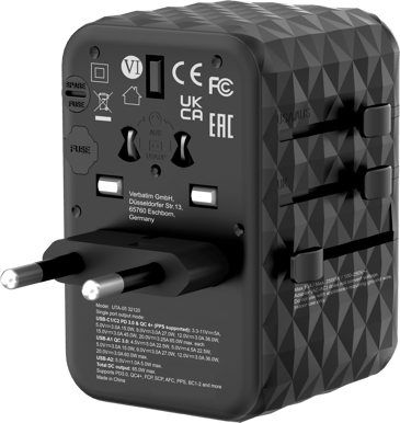 Verbatim Reseadapter GaN Universal 65W 4 portar