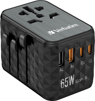 Verbatim Reseadapter GaN Universal 65W 4 portar