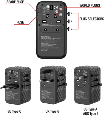 Verbatim Reseadapter GaN Universal 100W 4 portar