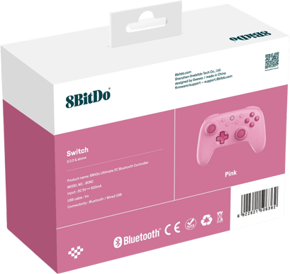 8bitdo Ultimate 2C BT Switch Trådlös Rosa