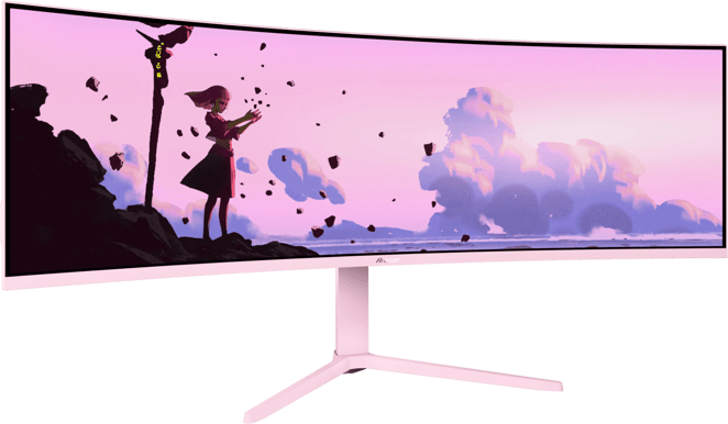 Arozzi Nova 49" Curved Pink VA DQHD (1500R) 165Hz