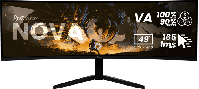 Arozzi Nova 49" Curved v2 Black VA DQHD (1500R) 165Hz