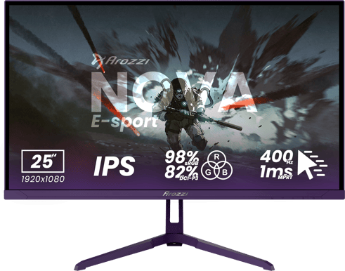 Arozzi Nova 25" E-Sport Purple IPS FHD 400Hz