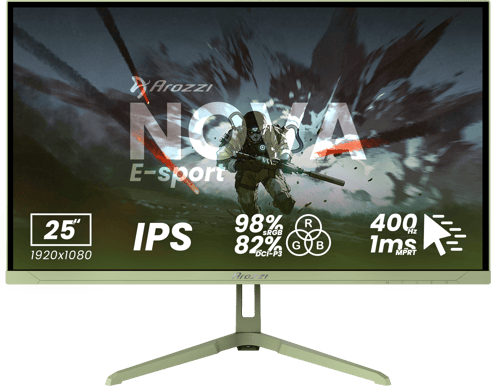 Arozzi Nova 25" E-Sport Forest Green IPS FHD 400Hz