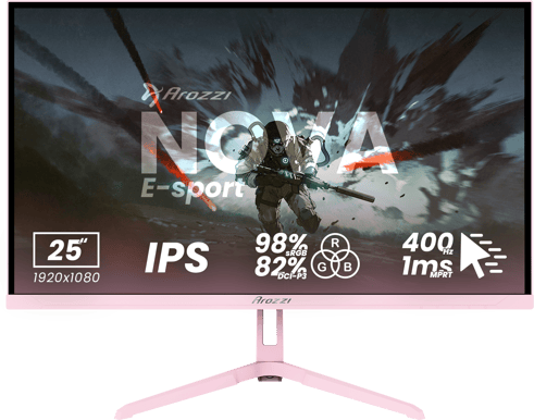 Arozzi Nova 25" E-Sport Pink IPS FHD 400Hz