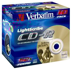 CD-R Verbatim 700MB 52x 10p LightScribe