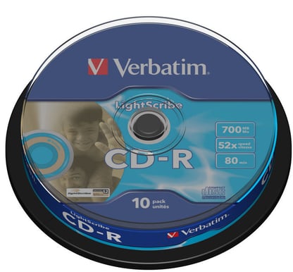 CD-R Verbatim 700MB 52x 10p Lightscribe