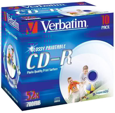 CD-R Verbatim 700MB 52x 10p, Glossy Printable