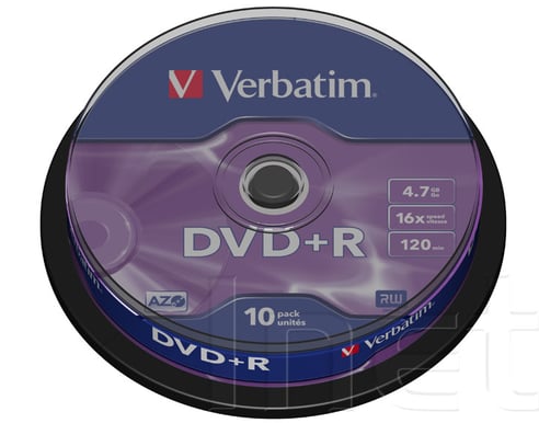 DVD+R Verbatim 4,7GB 16X 10p Spindel