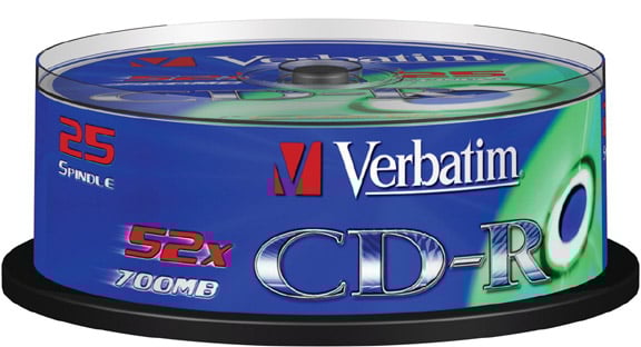 CD-R Verbatim 700MB 52x 25p, Spindel
