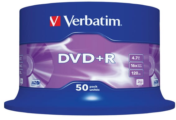 DVD+R Verbatim 4.7GB 16X 50p Spindel