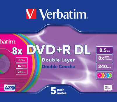 DVD+R Verbatim 8,5GB 8X 5p Double Layer Slimcase