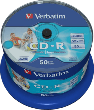 CD-R Verbatim 700MB 52x 50p Wide photo Spindel