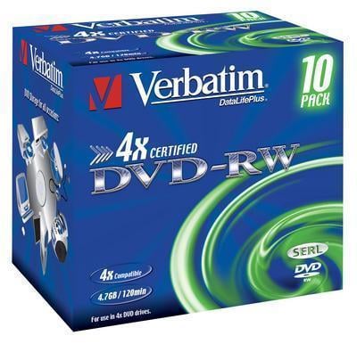 DVD-RW Verbatim 4.7GB 4X 10p