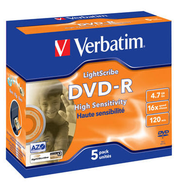 DVD-R Verbatim 4.7GB 5p 16X Lightscribe