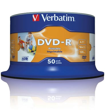 DVD-R Verbatim 4.7GB 16X 50p, Wide Printable