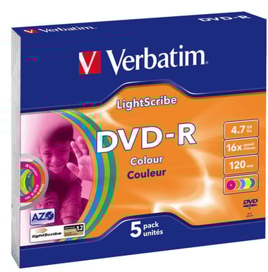 DVD-R Verbatim 4.7GB 16X 5p LightScribe Colour V1.2