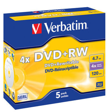 DVD+RW Verbatim 4.7GB 4X 5p