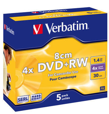 DVD+RW Verbatim 1.46GB 8cm, 4X, 5p