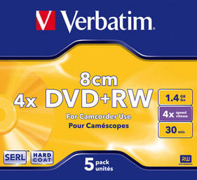 DVD+RW Verbatim 1.46GB 8cm, 4X, 5p