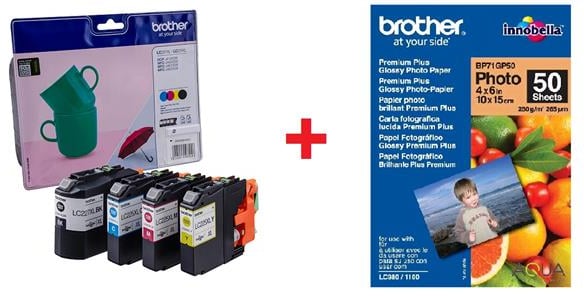 Bläckpatron Brother LC227XL Värdepaket + 50 Fotopapper