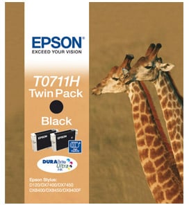 Bläckpatron Epson T0711H Svart 2 pack