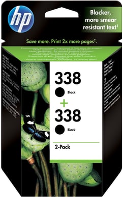 Bläckpatron HP 338 Svart 2-pack