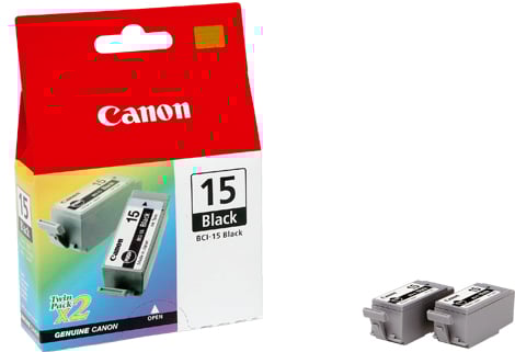 Bläckpatron Canon BCI-15BK Svart (2-pack)